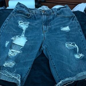 Rugged Blue Denim Jean Shorts